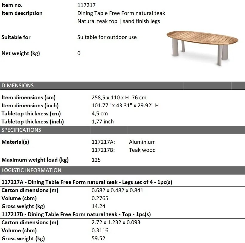 Masa design LUX pentru interior si exterior Free Form