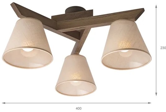 Brilagi - Lustră aplicată LED ANTHONY 3xE14/40W/230V stejar-nuc/bej