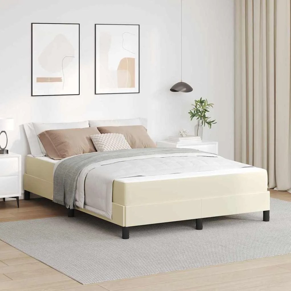 vidaXL Pat Altele Crem 140 x 190 cm Piele artificială