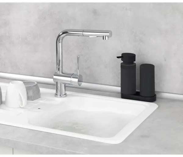 WENKO 69753800 - Organizator EASY SQUEEZ-E, 15 x 18 cm, negru