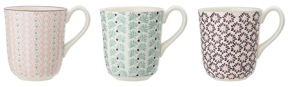 Set de 3 căni din gresie ceramică Bloomingville Maya, 360 ml