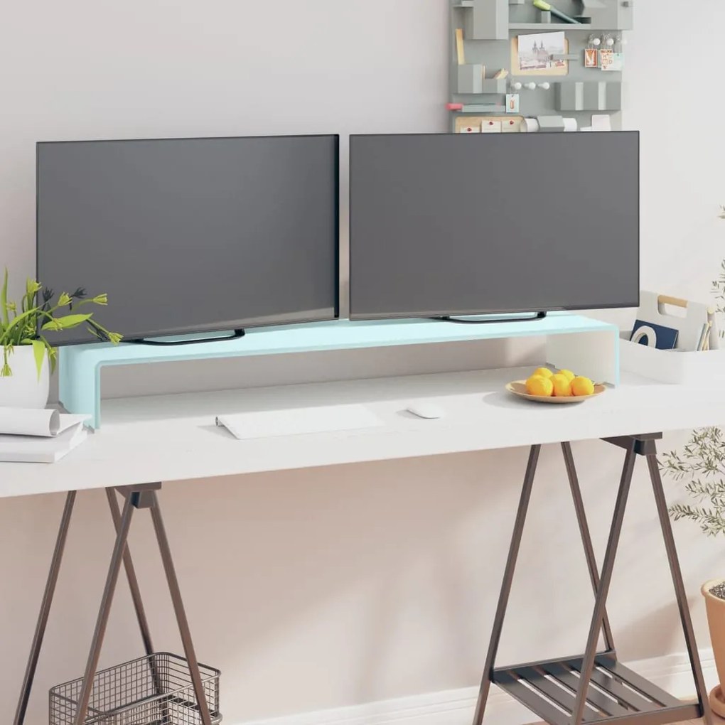 244148 vidaXL Stativ TV/Suport monitor, sticlă, verde, 110 x 30 x 13 cm