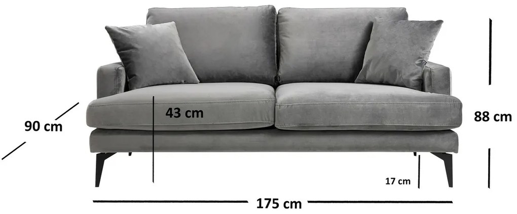 Canapea Papira 2 Grey