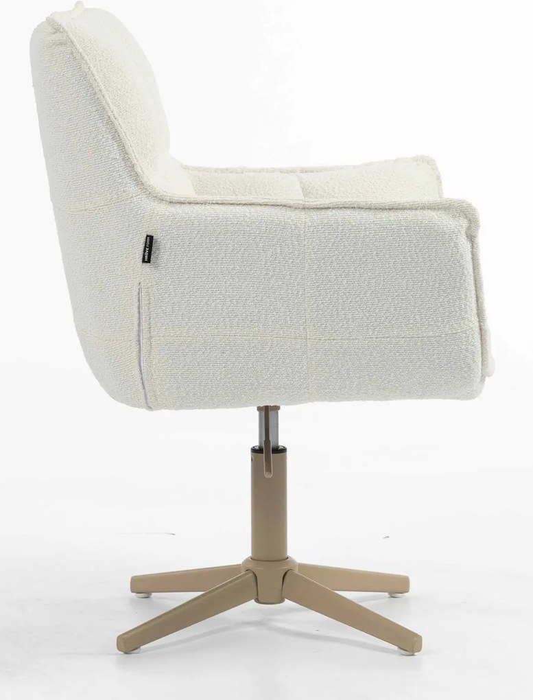 HR560CROSS Scaun Crem din Boucle cu Bază Crem