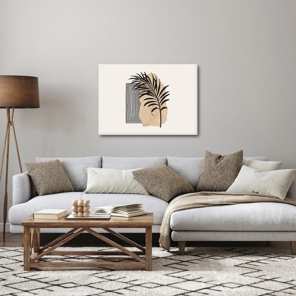 Tablou - Abstracție cu frunze tropicale N⁰3 (70x50 cm)