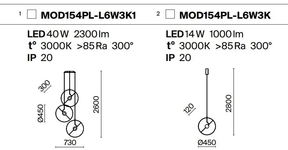 Lustra cu 3 pendule LED design deosebit Reflex