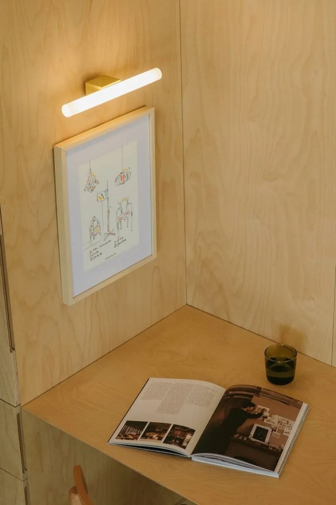 Aplica LED oglinda, tablou IP44 CALMA galben/opal 30cm