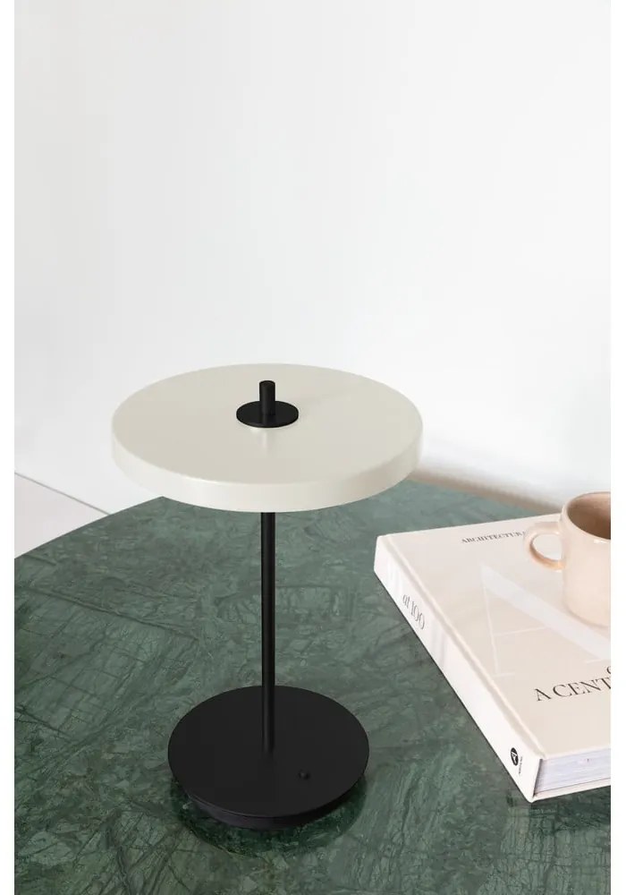 Veioză alb-negru LED din metal cu abajur din metal (înălțime 31 cm) Asteria Move – UMAGE