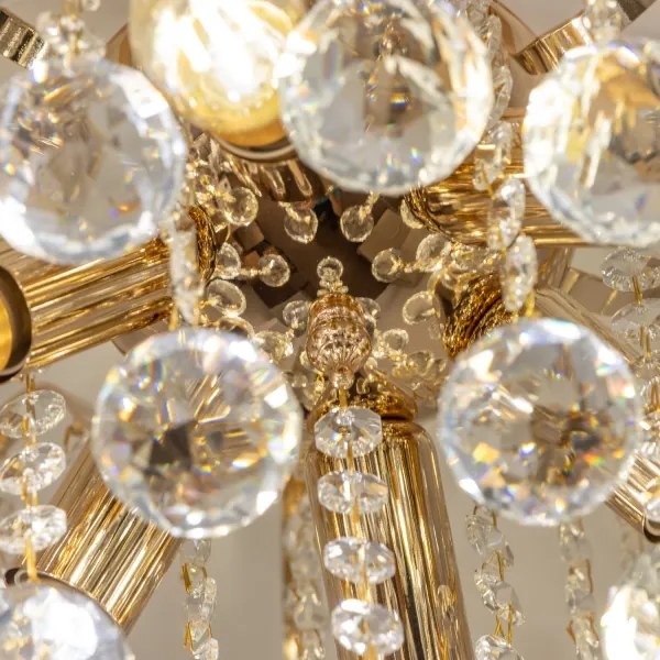 Lustră de cristal aplicată Brilagi CRYSTAL 6xE14/60W/230V auriu