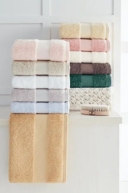 Set prosoape și prosop de corp DELUXE, 3 buc Bej deschis / Light beige