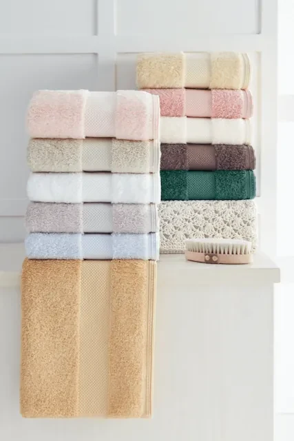 Set prosoape și prosop de corp DELUXE, 3 buc Roz pal / Dusty rose