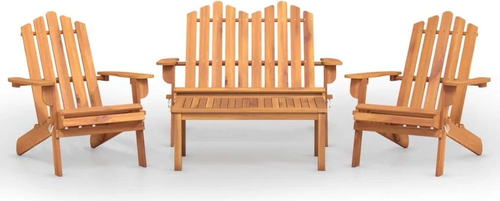vidaXL Set mobilier de grădină Adirondack, 4 piese, lemn masiv acacia