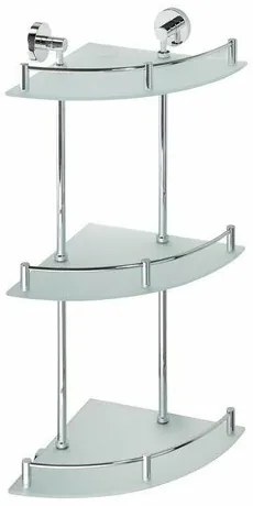 SAPHO XR606 X-Round E raft de sticlă triplu cubară, 27 x 66 x 27 cm