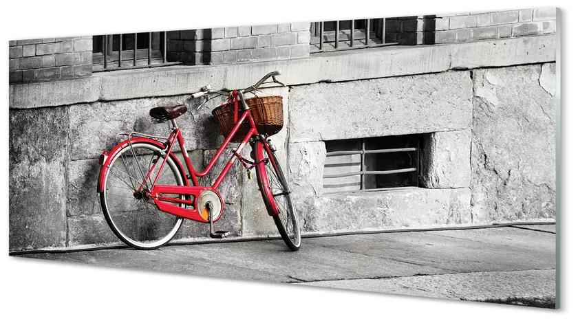 Panouri de sticlă bicicletă roșie cu un coș