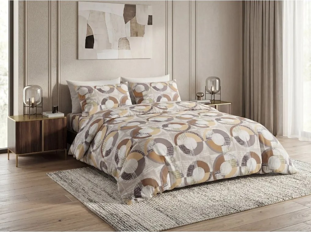 Lenjerie de pat din microfibra CIRELLO maro-gri Dimensiune lenjerie de pat: 2 buc 70 x 90 cm | 200 x 220 cm