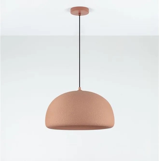 Lustra suspendata cu textura granulata Davo 43cm, rosu caramiziu