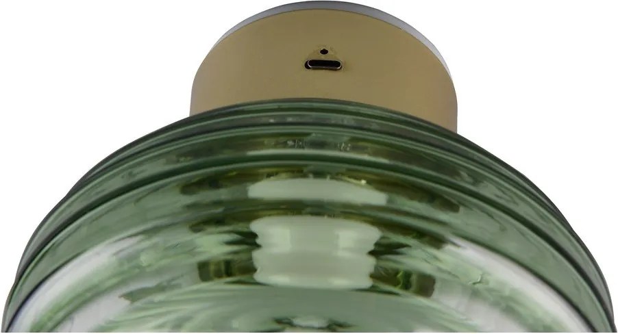 Aplică de perete verde LED din sticlă cu USB ø 15,5 cm Earl – Reality