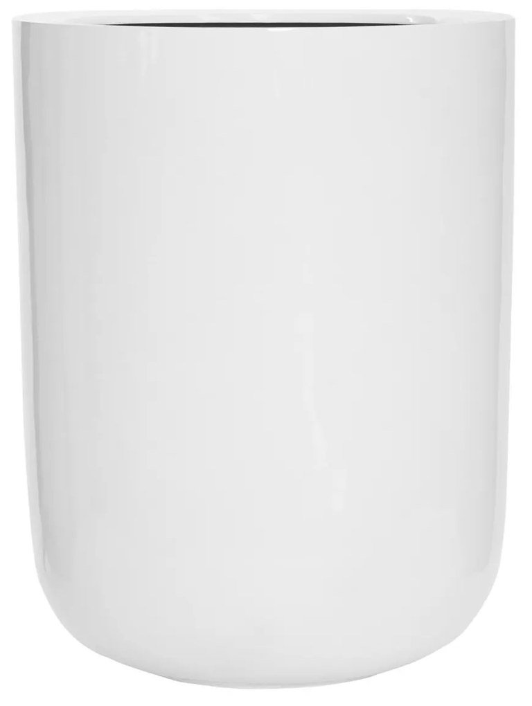 Jardiniera cu zaruri, alb lucios, dimensiuni multiple - PotteryPots Mărime: XL - v. 60 cm, ⌀ 45 cm