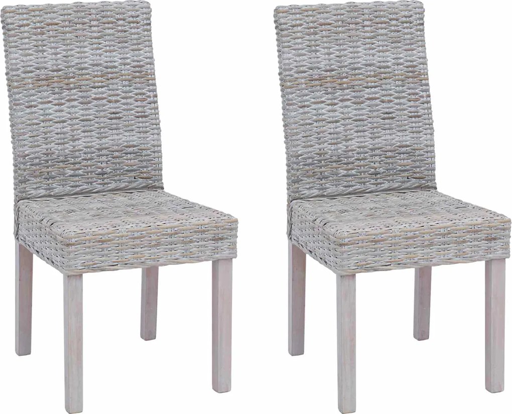 vidaXL Scaun de sufragerie 2 pcs Alb spălat 45 x 54 x 93 cm