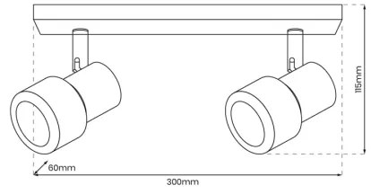Spot CINO 2xGU10/8W/230V alb