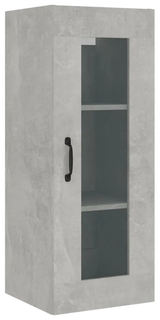 812460 vidaXL Dulap de perete suspendat, gri beton, 34,5x34x90 cm