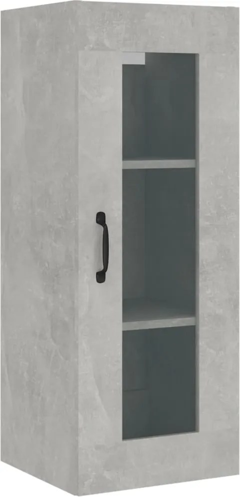 vidaXL Dulap de perete suspendat, gri beton, 34,5x34x90 cm