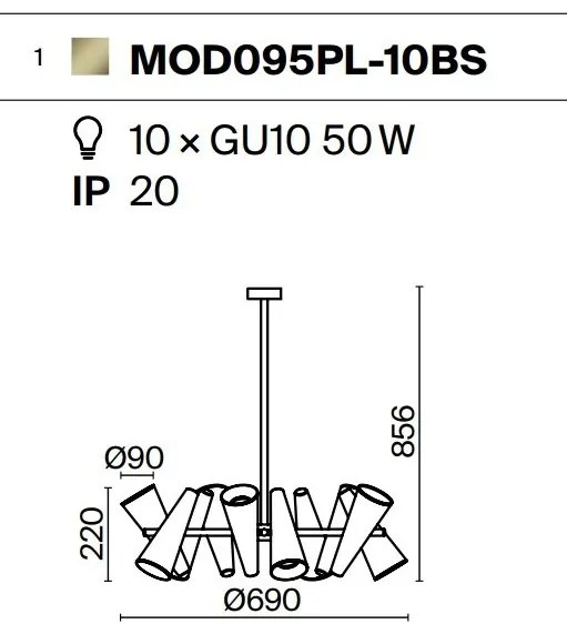 Lustra moderna cu 10 spoturi Giro