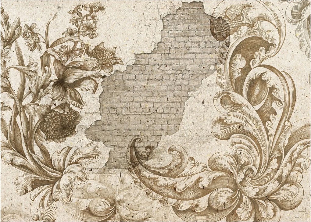 Tablou - Perete cu flori (70x50 cm)