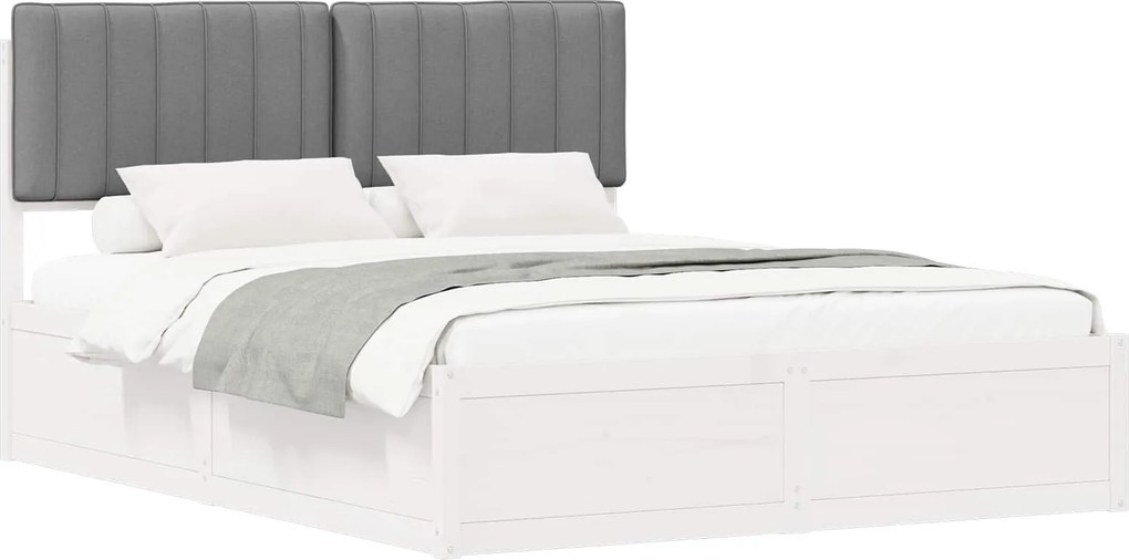 vidaXL Cadru de pat cu tăblie tapițată Gri deschis 150 x 200 cm