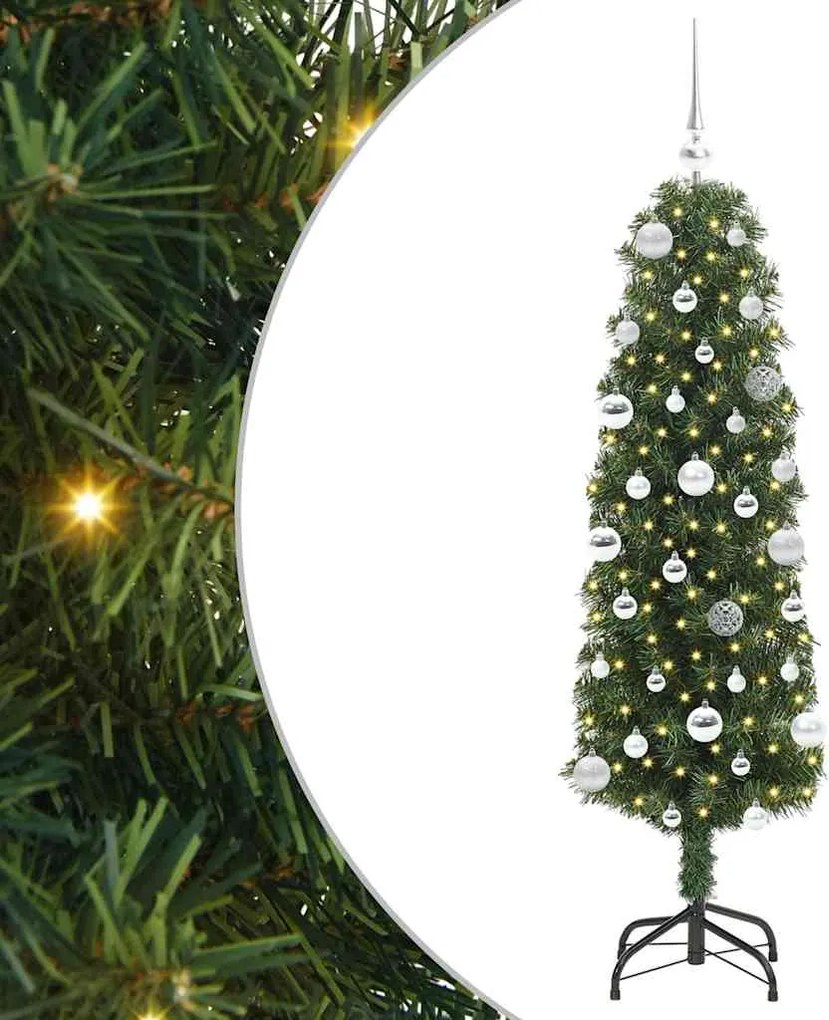 vidaXL Brad de Crăciun artificial Verde 150 cm PVC și oțel și plastic