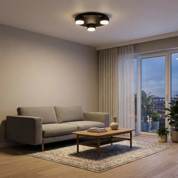 Brilagi - Plafonieră LED MONO 3x GX53/30W/230V, Ø 30 cm, negru