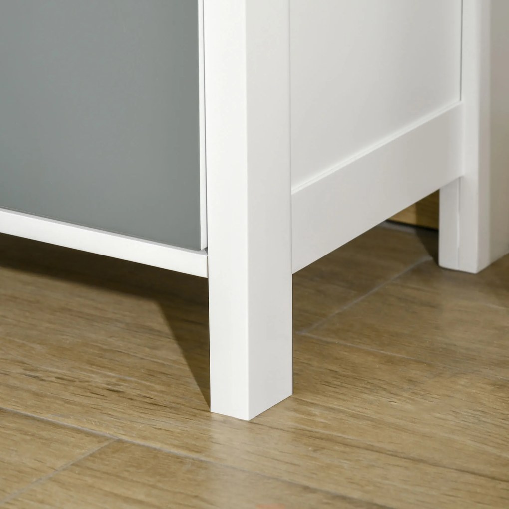 HOMCOM Chiffonnier comodă mobilier de depozitare 5 sertare multicolore cu mânere metal cochilie MDF - dim. 45L x 30l x 95,4H cm | Aosom Romania