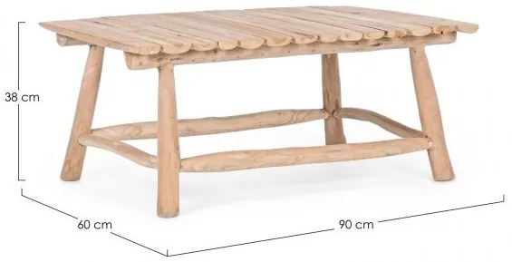 Masuta de cafea finisaj natural din lemn de Teak, 90x60x38 cm, Sahel Bizzotto