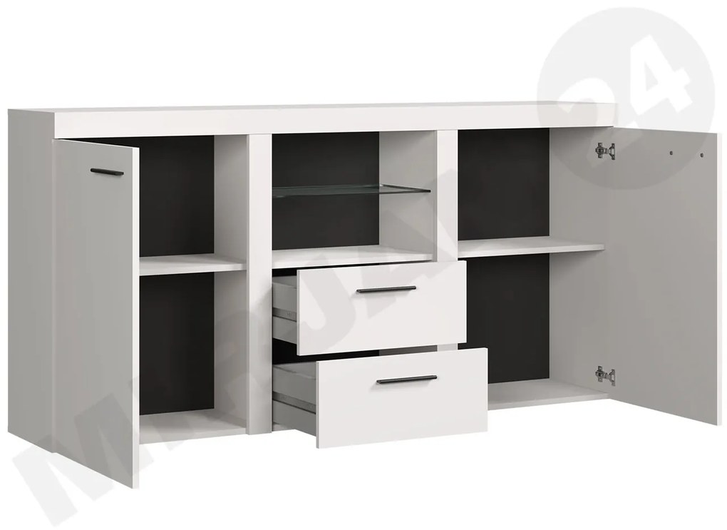 Comodă combinată Rokara (Alb + beton deschis) (fără iluminat). 1053862