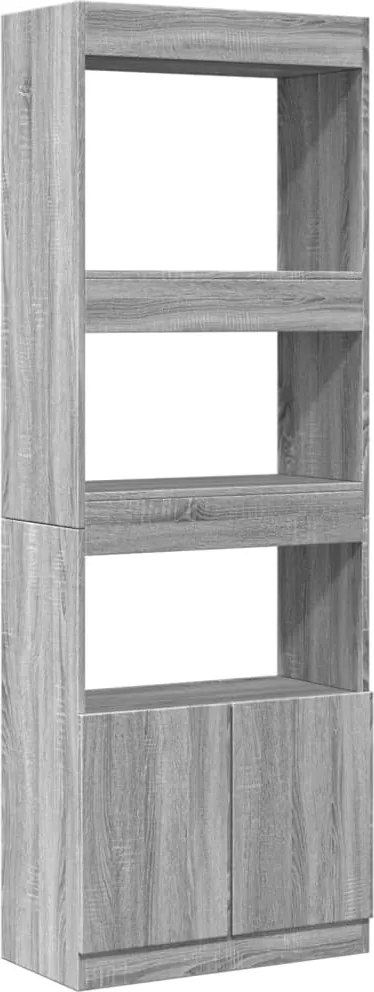 vidaXL Dulap înalt, gri sonoma, 63x33x180 cm, lemn prelucrat