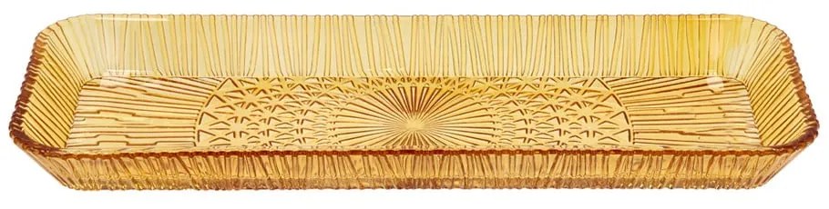 Platou portocaliu din sticlă 14x38 cm Kusintha – Bitz