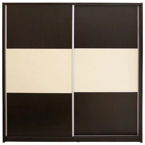 Dulap Milano cu usi culisante, 206 x 220 x 60 cm, Wenge / Vanilie