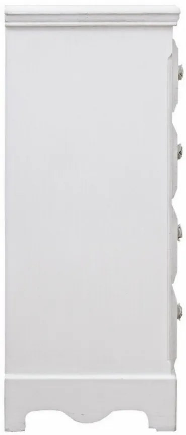 Comoda alba din MDF, 4 sertare, Blanc Bizzotto