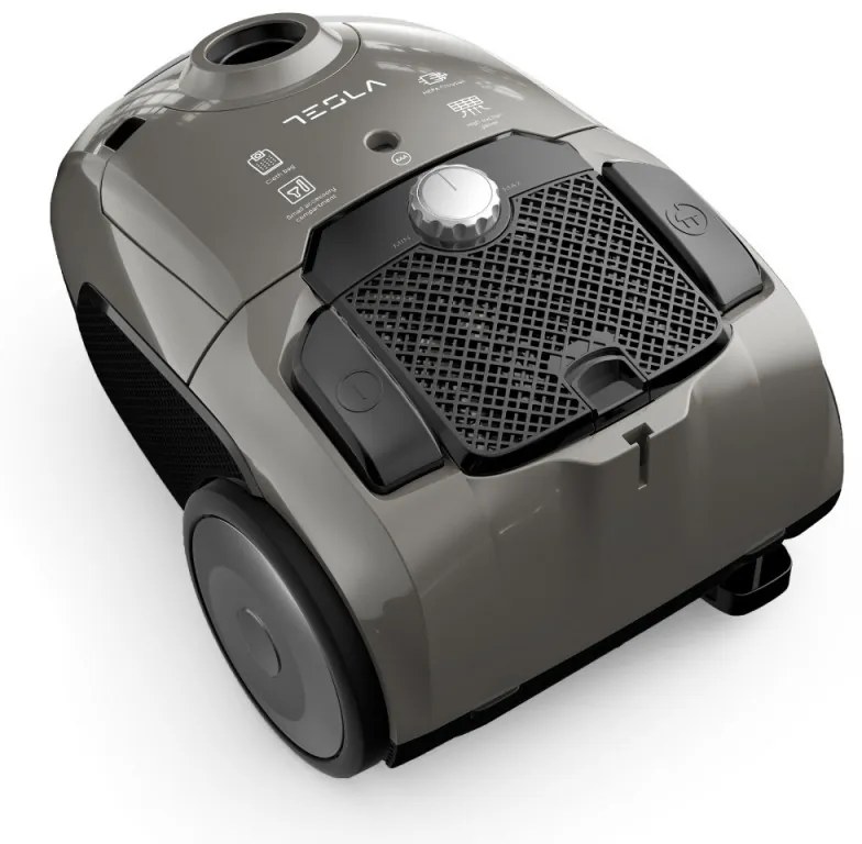 Aspirator cu sac Tesla BG300G, 800W, 3.5 L, Filtru HEPA lavabil, 76 dB, Gri