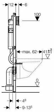 Rezervor wc cu cadru incastrat Geberit Duofix Sigma UP320 sistem de fixare si set izolare fonica