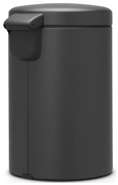Cos de gunoi cu pedala Brabantia NewIcon 649741, 12 L, Inchidere lina, Baza antiderapanta, Finisaj mineral, Gri inchis