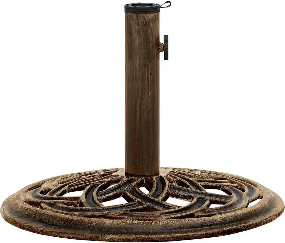 vidaXL Suport de umbrelă, bronz, 44x44x31, fontă