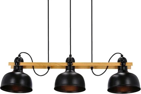 Lustră pe cablu RENO 3xE27/40W/230V neagră/maro