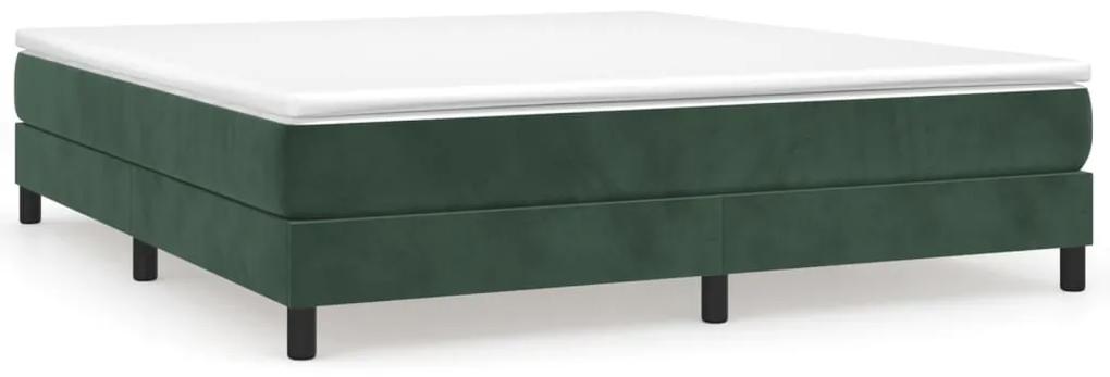Cadru de pat box spring, verde inchis, 160x200 cm, catifea Verde inchis, 25 cm, 160 x 200 cm