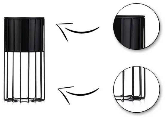 Ghiveci metalic de flori LOFT 42x20 cm negru