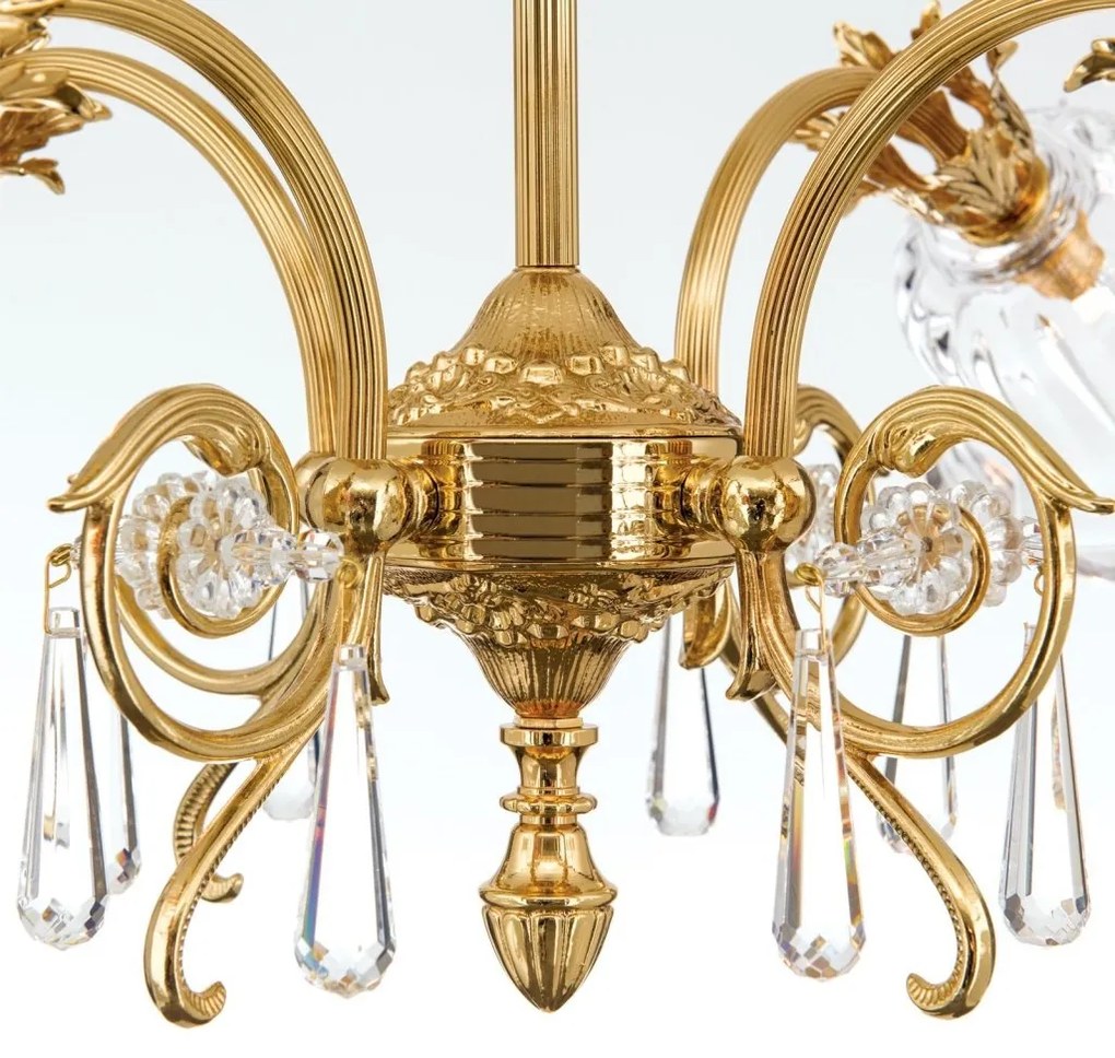 Candelabru cristal design lux LA BOHEME D-60cm 4L gold plated
