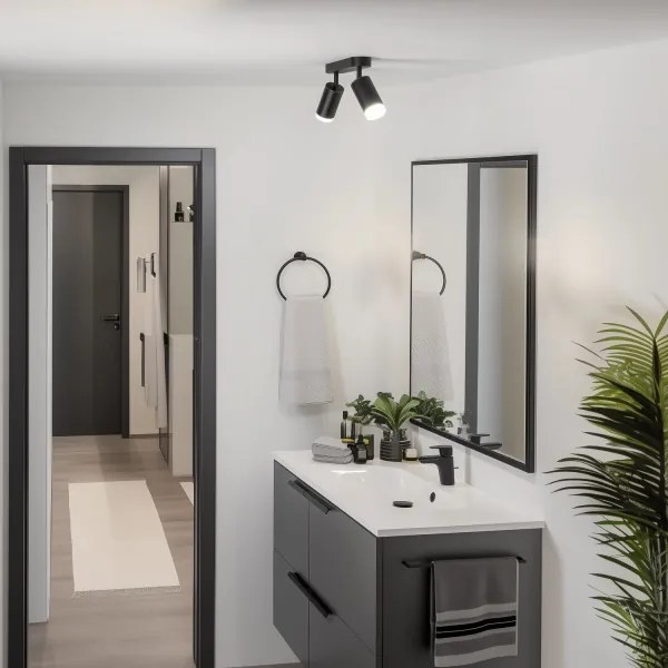 Spot pentru baie Brilagi SELE 2xGU10/30W/230V IP44 negru