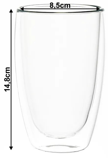 Pahar pentru caffé latte, 2 buc., 450 ml, HOTCOOL TYP 2