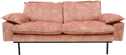Canapea din catifea roz pentru 2 persoane Retro Old Pink HK Living