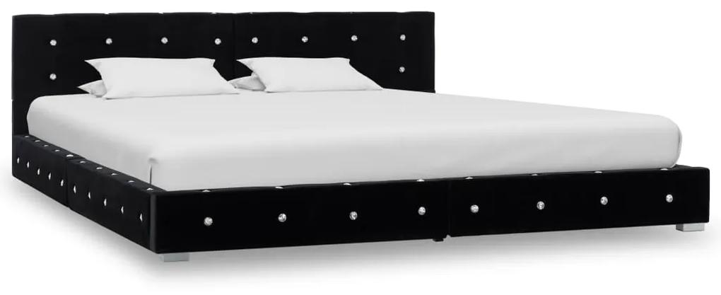 280386 vidaXL Cadru de pat, negru, 180 x 200 cm, catifea